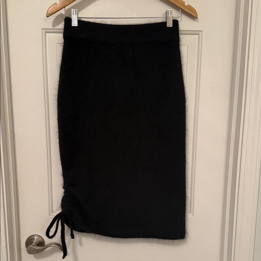 Kerisma Black Pencil Skirt with Side Tie angora blend S/M